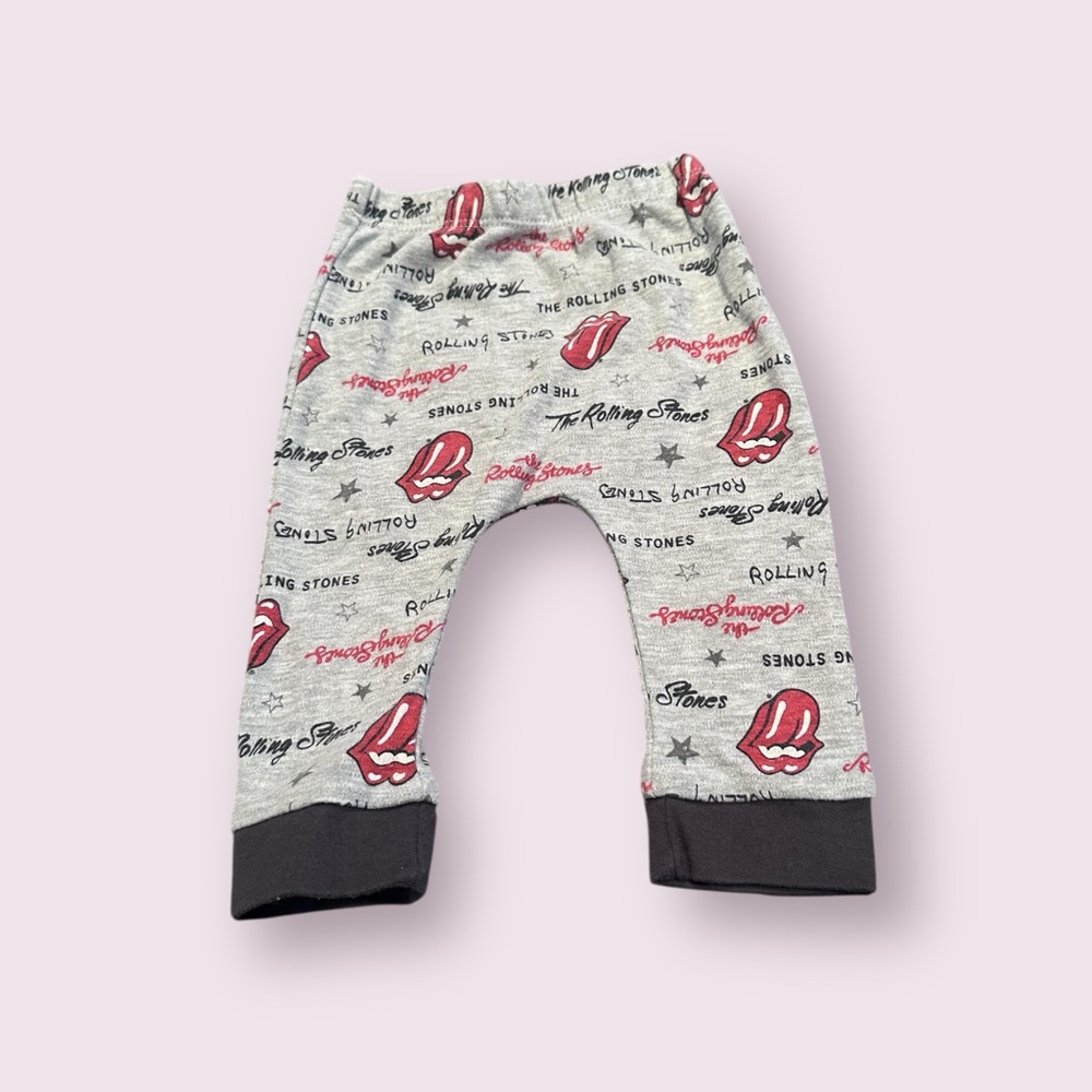 Gray, Black And Red Rolling Stones Baby Pants Size 3-6 Months